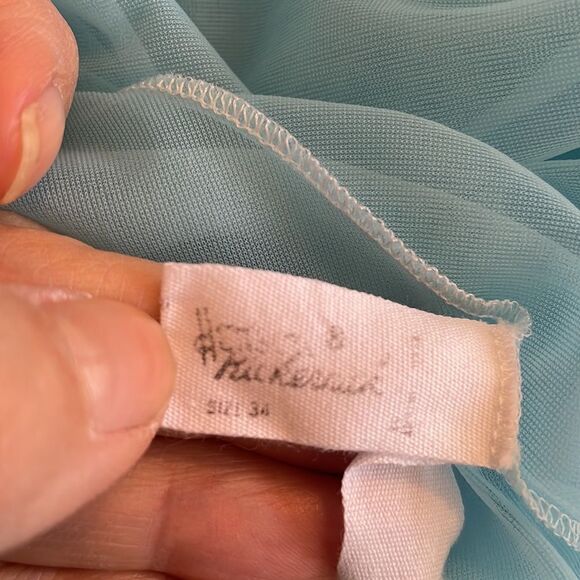 Vtg Henson Kickernick light blue sleeveless double layer nylon robe - Picture 8 of 10